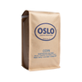 Side view of a Odin Espresso Blend coffee bag featuring Oslo Coffee Roasters logo and coffee product information